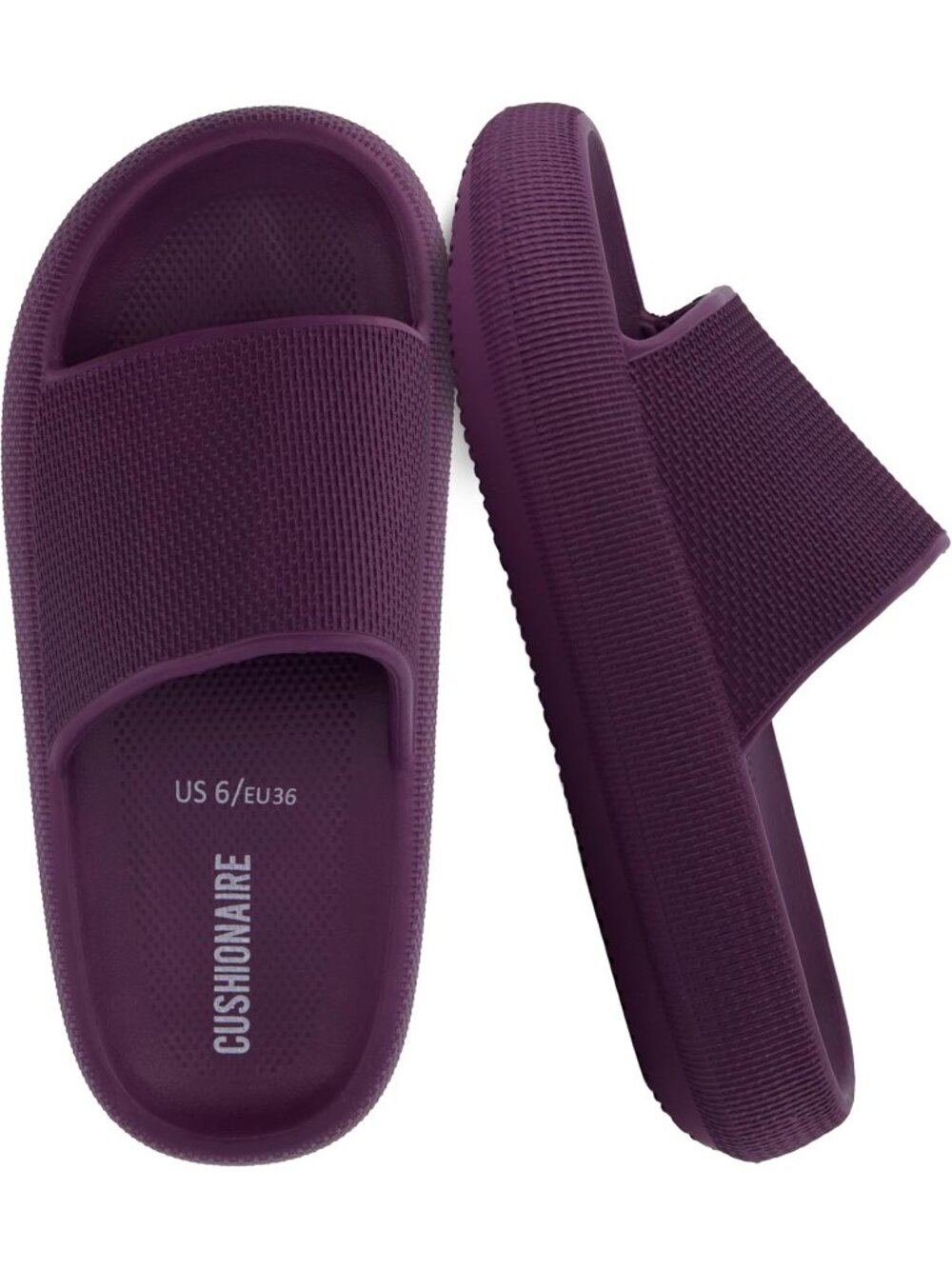 Women's Dark Purple Feather Eva Slides Comfortable Cushioning Indoor Slippers